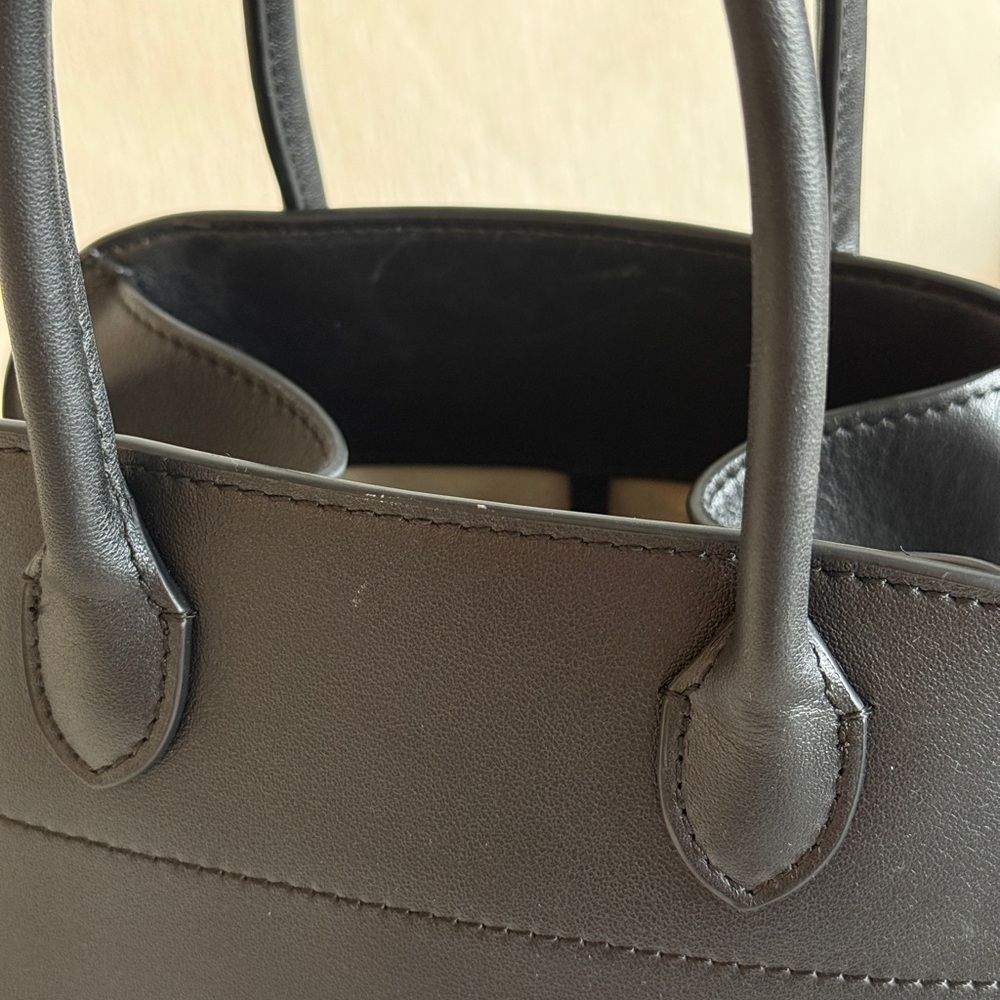 The Row Margaux 10 Black Leather Top Handle Bag | Made in Italy | Authentic - Picture 6 of 15